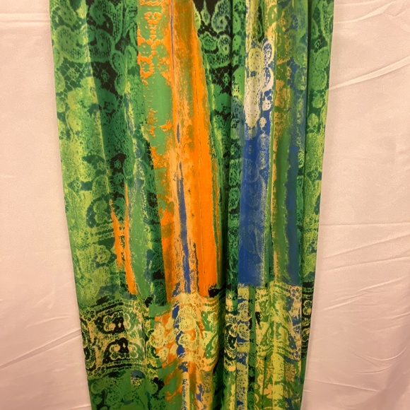 646 Main maxi dress, size 1XL / 2XL, green multi sundress sleeveless criss cross - Picture 11 of 12